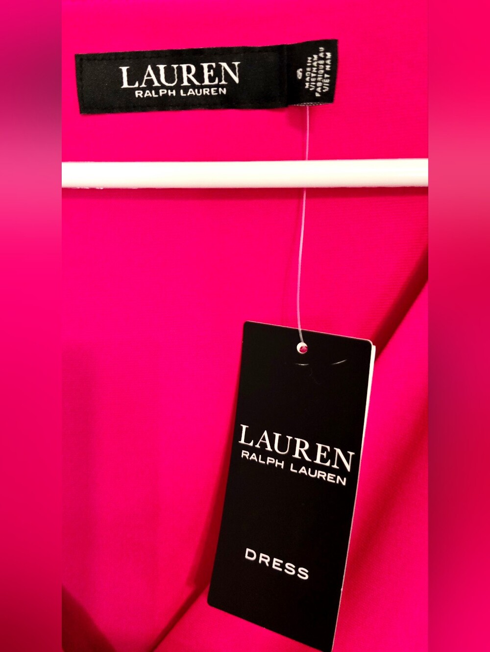 Lauren Ralph Lauren Faux Wrap Midi Dress Pink Church Career Wedding Guest Modest - Picture 4 of 6